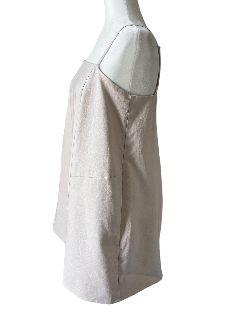 Anthropologie Mare Mare Linen Blend Strappy Mini Tent Dress Cream Size Small - Picture 3 of 11